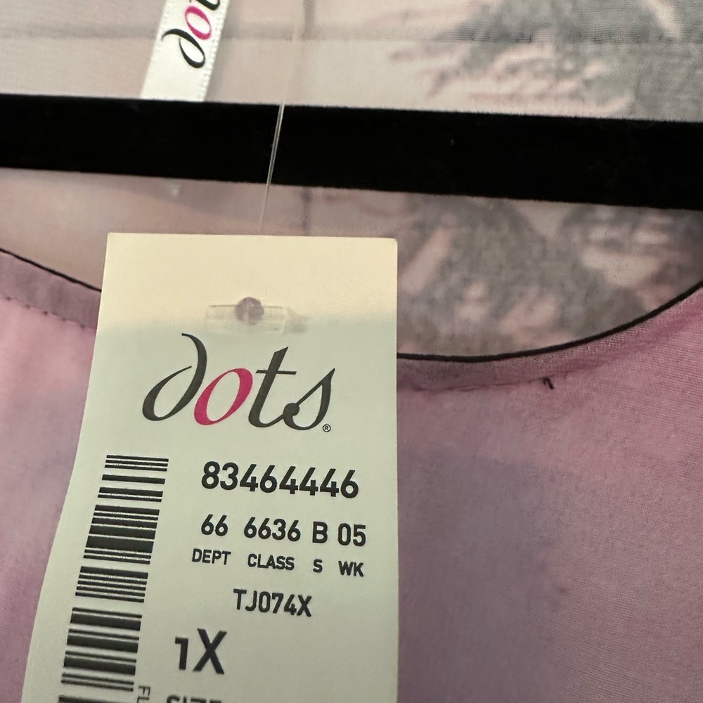 Dots Light Purple Blouse 1X new with Tag